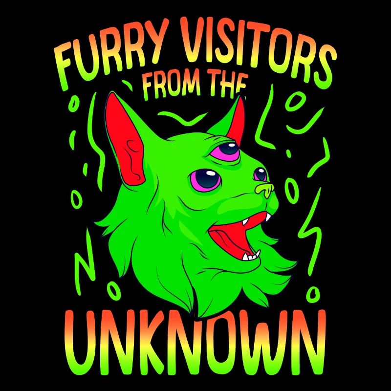 Katze Alien, UFO, UAP, Space, Weltraum Flugobjekt