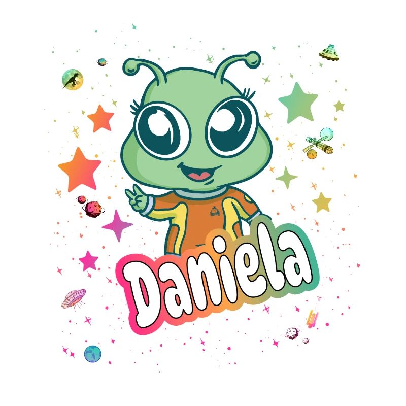 DANIELA - Schöner Mädchen Name mit süßem Alien