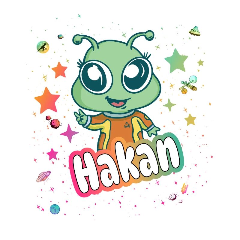 HAKAN - Schöner Junge Name mit süßem Alien