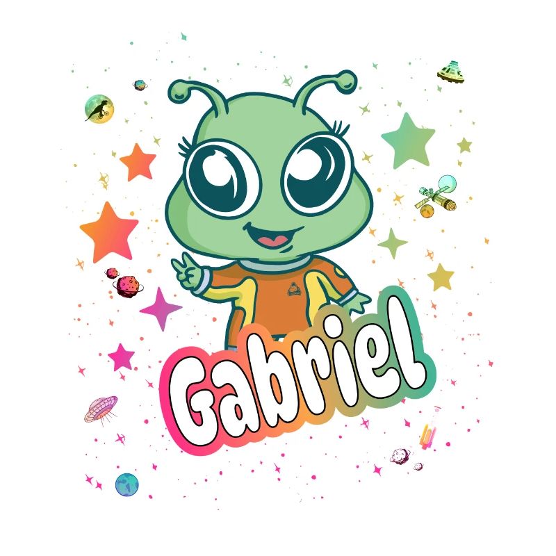 GABRIEL - Beau nom de garçon avec un extraterrestre mignon