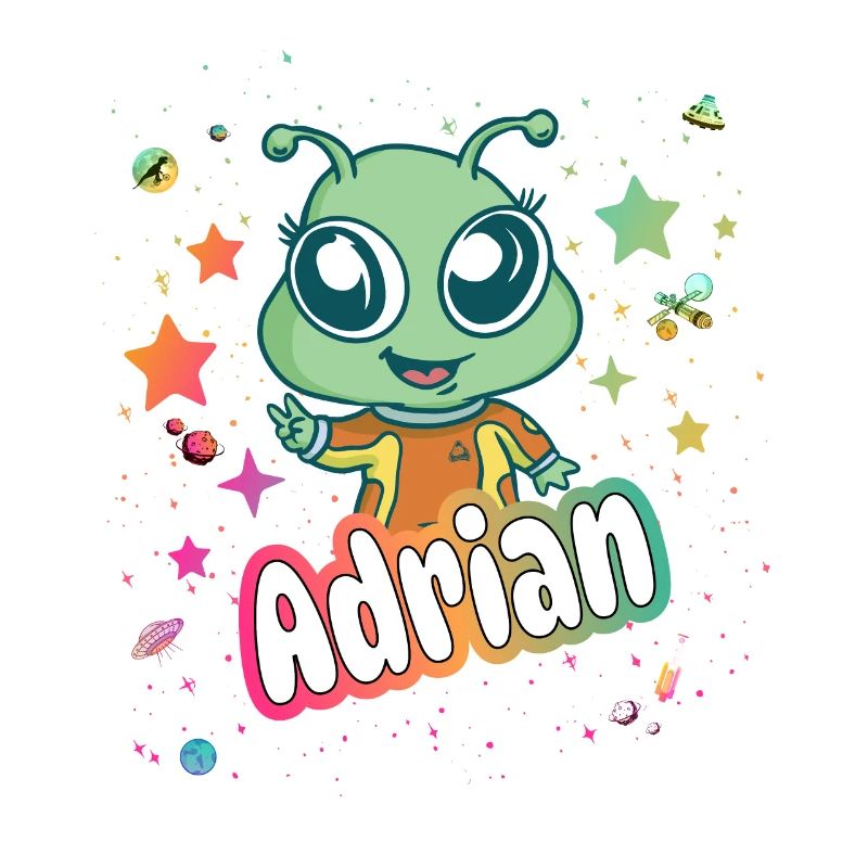 ADRIAN - Beau nom de garçon avec un extraterrestre mignon