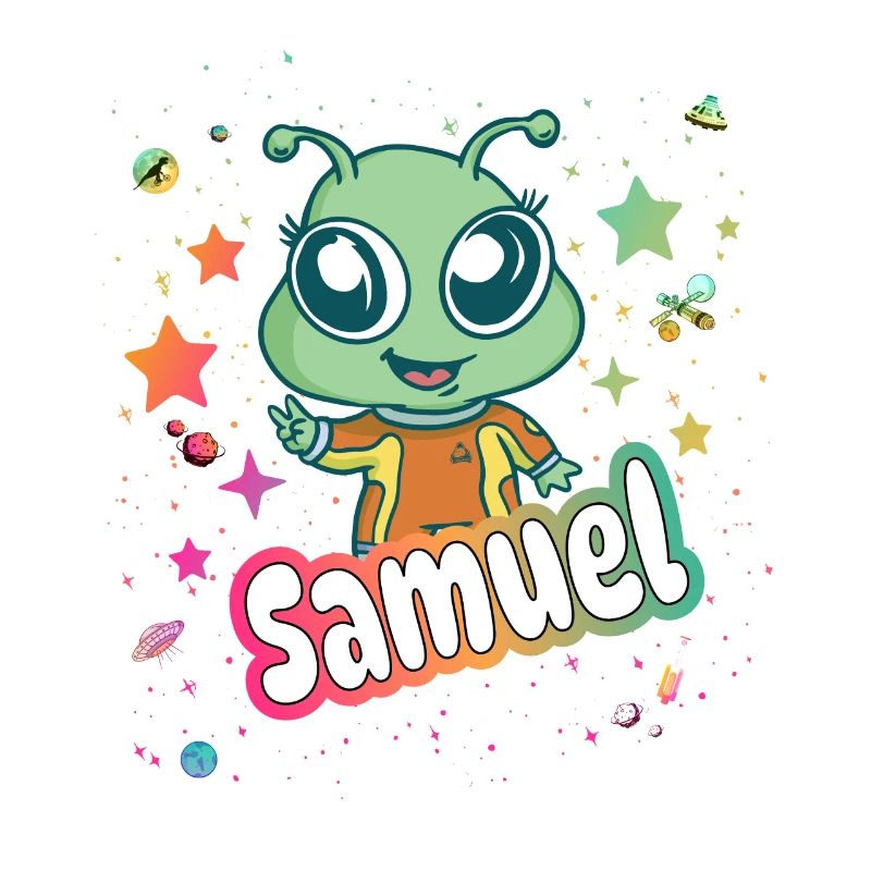 SAMUEL - Schöner Junge Name mit süßem Alien