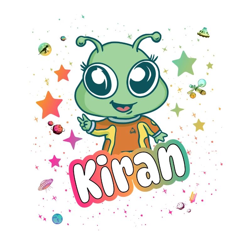 KIRAN - Beau nom de garçon avec extraterrestre mignon