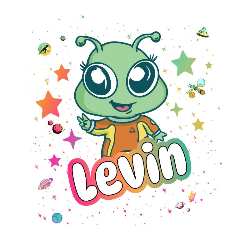 LEVIN - Beau nom de garçon avec un extraterrestre mignon