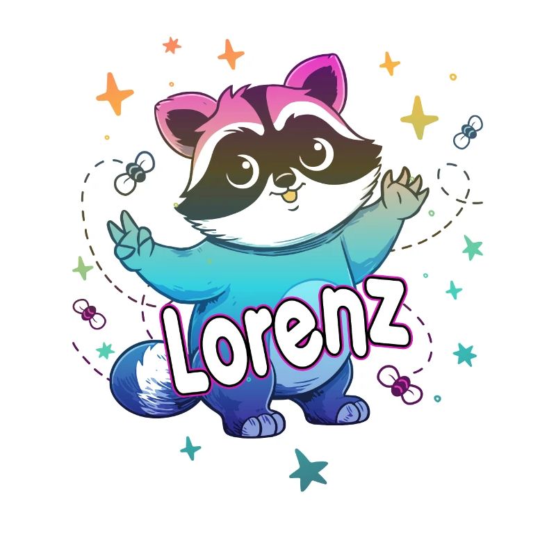 LORENZ - Beau nom de garçon avec un raton laveur mignon