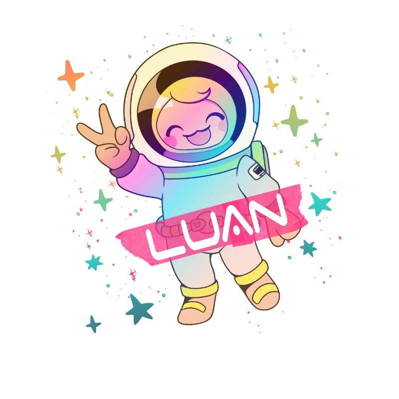 LUAN - Beau nom de garçon avec astronaute mignon