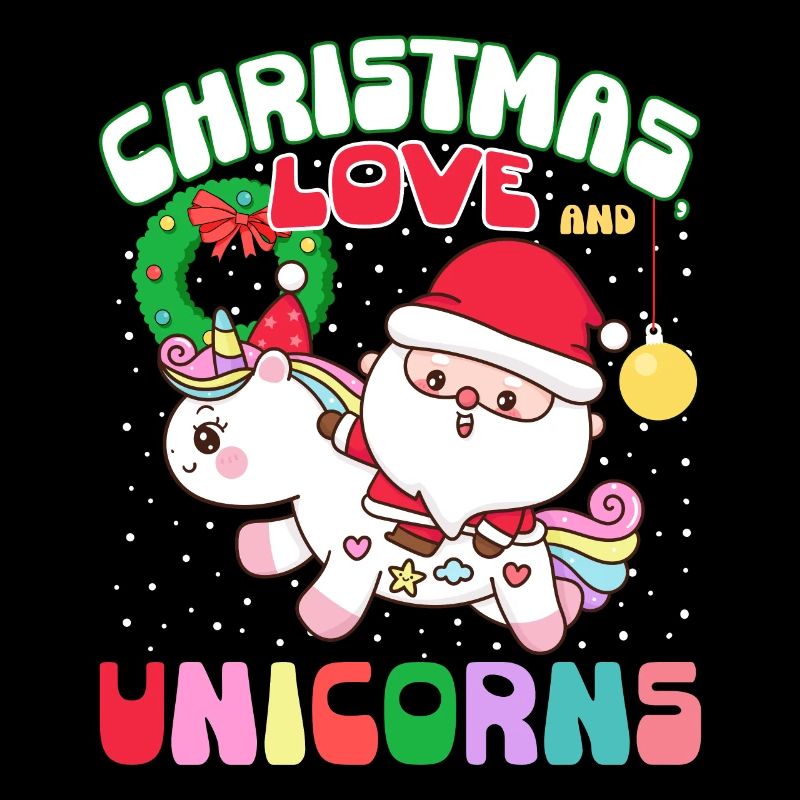 Licorne Chevaux Cavaliers Noël Amour Équitation