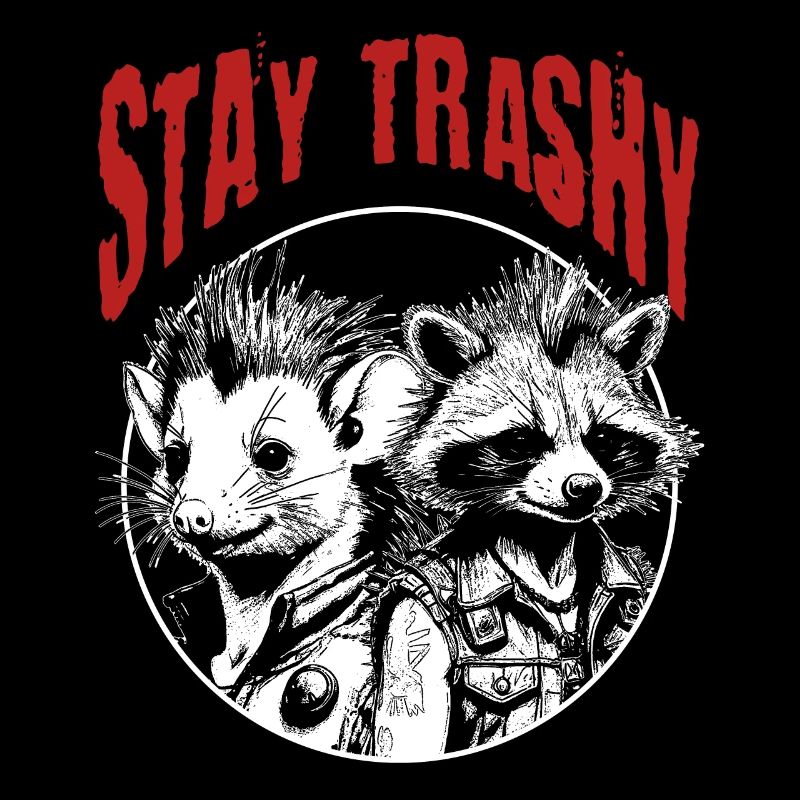 Stay Trashy Funny Biker Possum Sarcastic