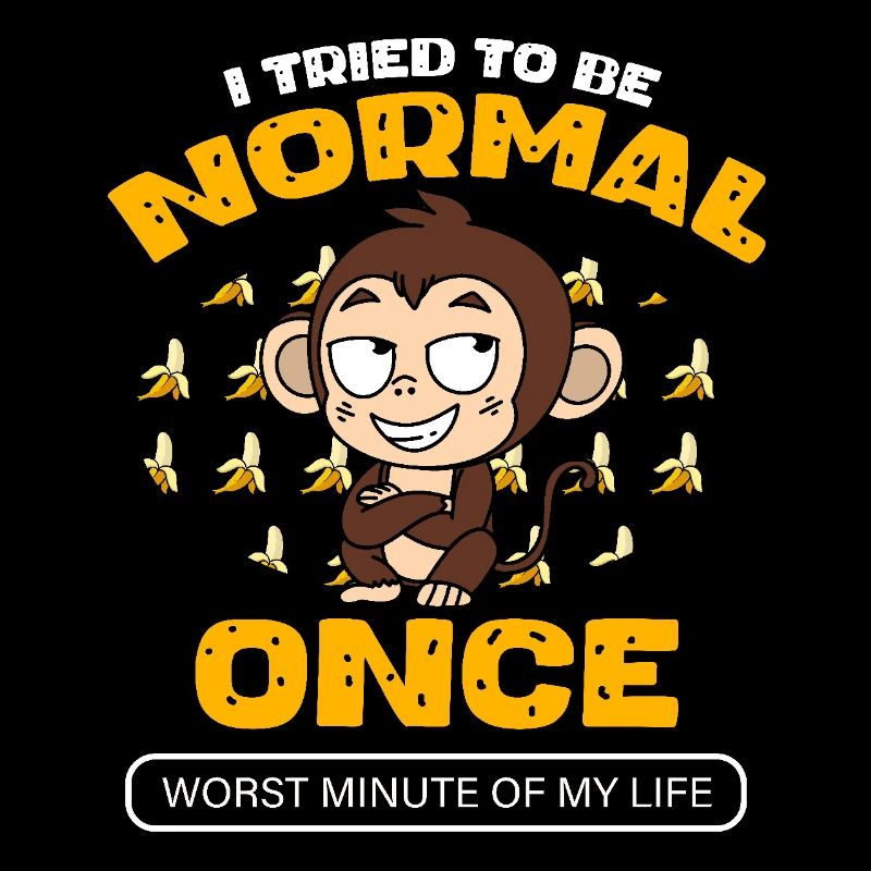 Funny Monkey With Bananas Trying To Be Normal