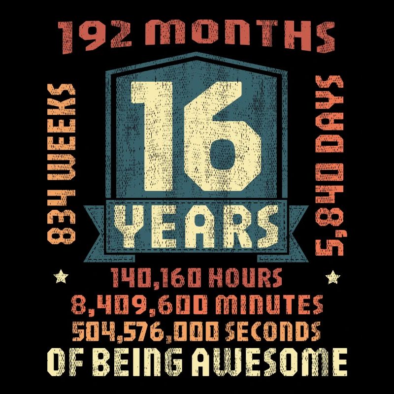 16 Jahre alt! Geburtstagsgeschenk 16. Geburtstag