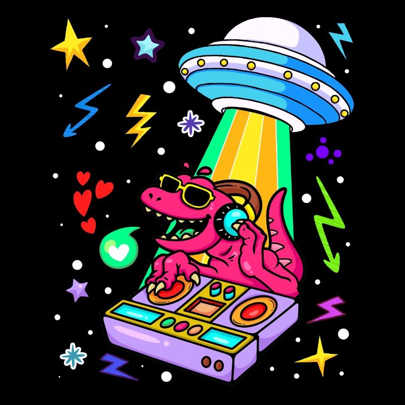 Dinosaure avec rétro vintage nerd geek dino t-rex