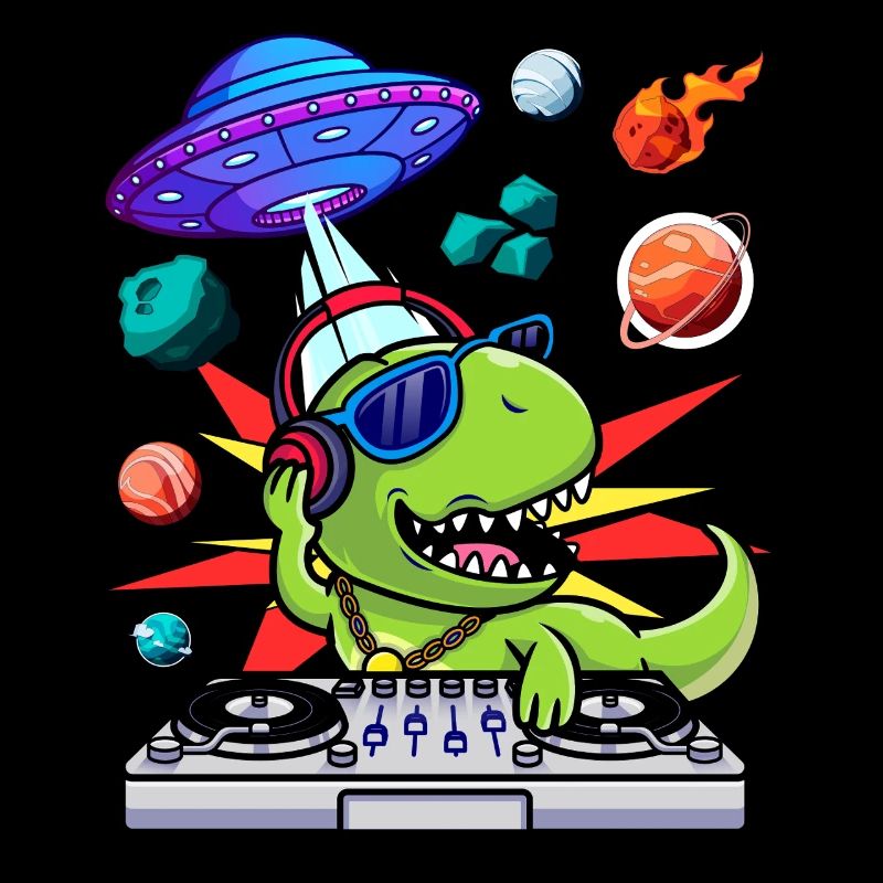 Dinosaure avec rétro vintage nerd geek dino t-rex
