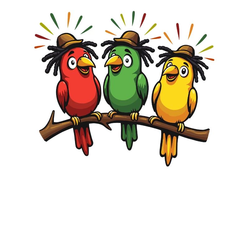 3 petits oiseaux rastafaris rasta jamaïcaine reggae