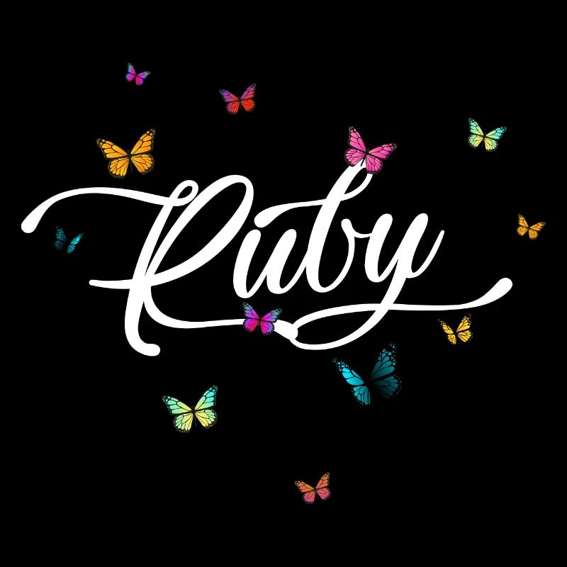 RUBY - Nom de fille avec des papillons colorés