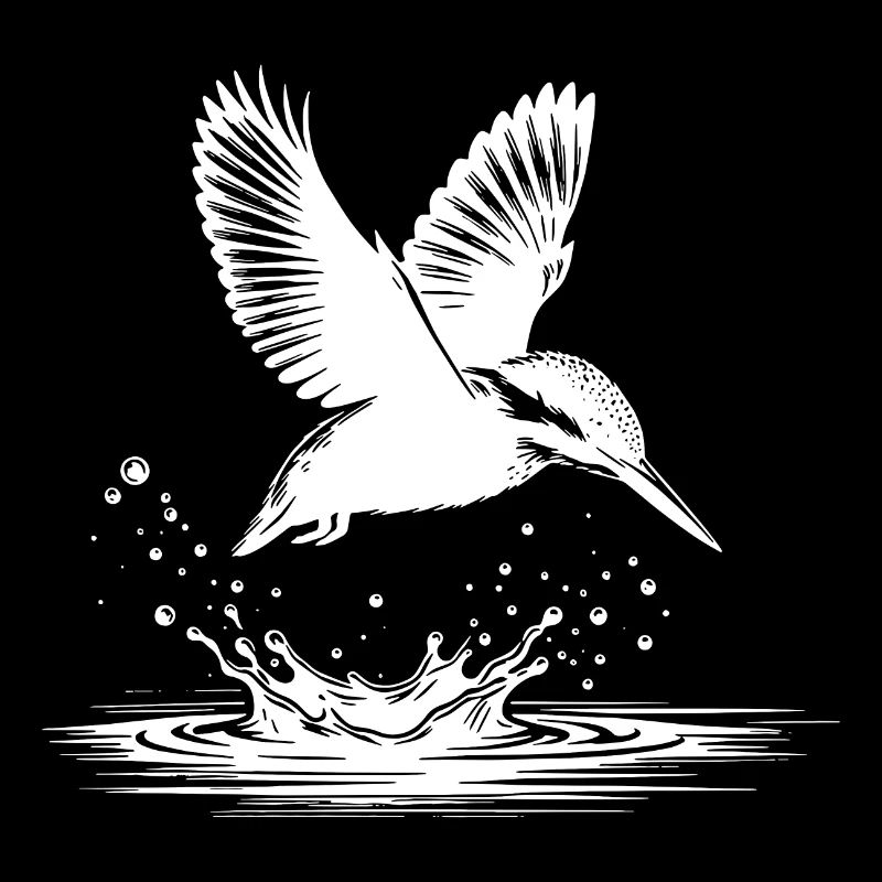 Kingfisher catching fish