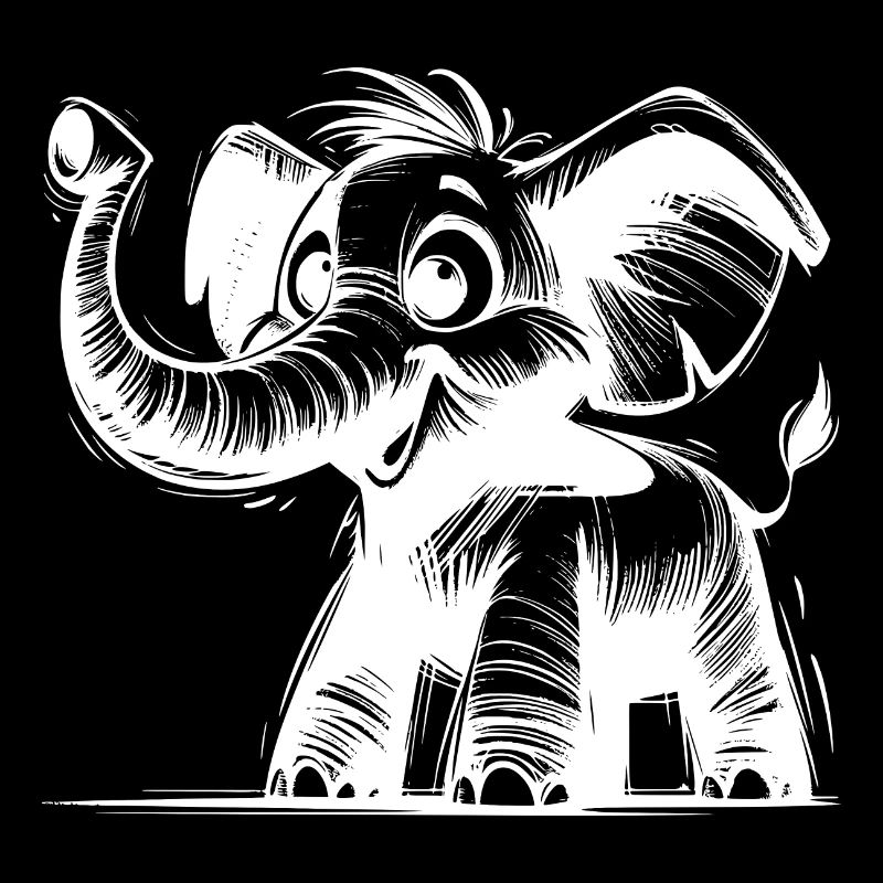 Mignon petit bébé éléphant avec une énorme trompe