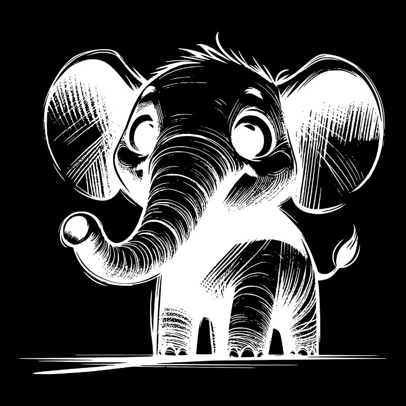Éléphant d’enfant câlin avec d’énormes oreilles de trompe
