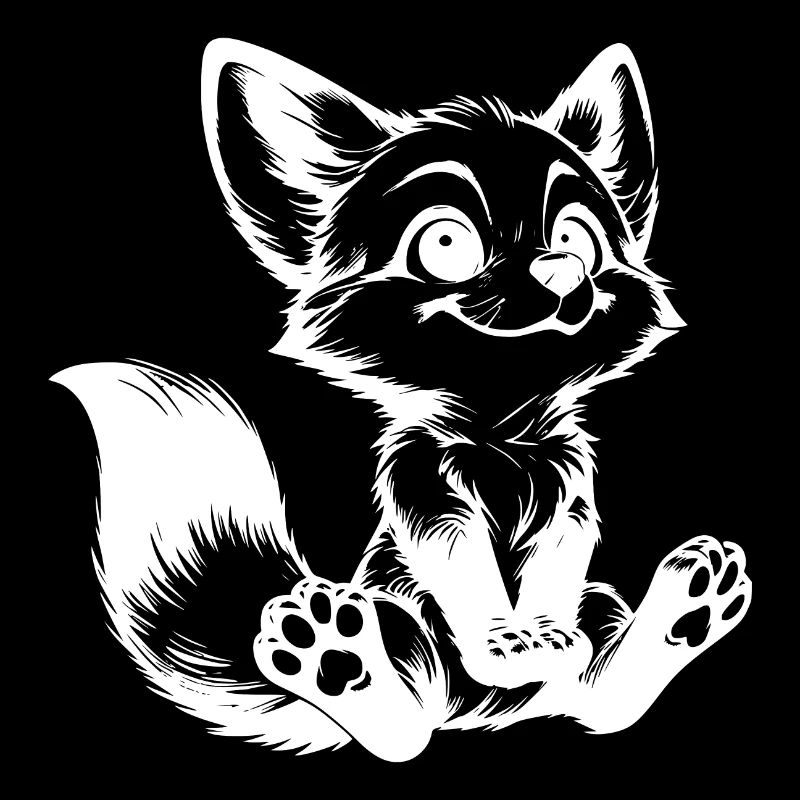 Curious Fox Drawing Seated Fox