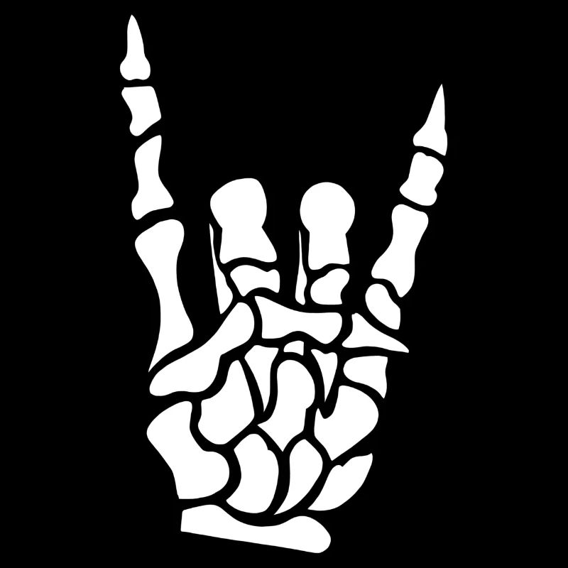Devil horns hand - skeleton - bones - metal