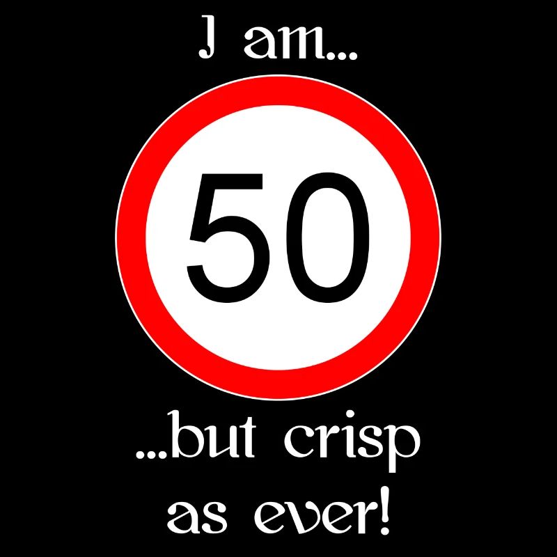 50 years but crisp script white