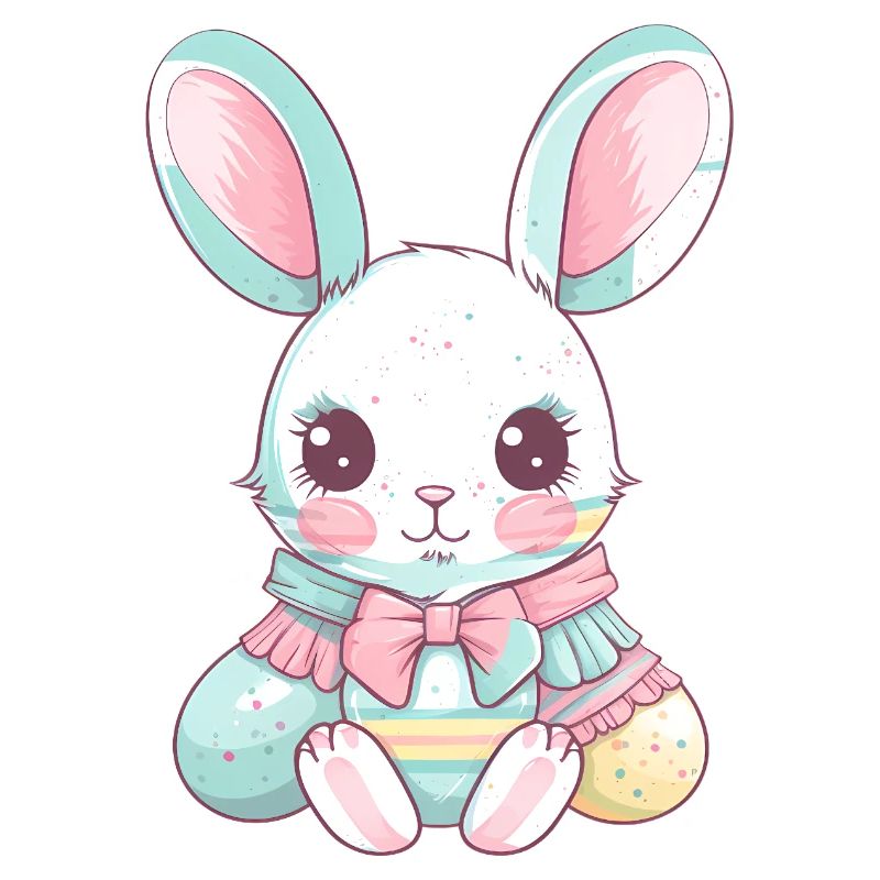 Pastel Easter Bunny with bow