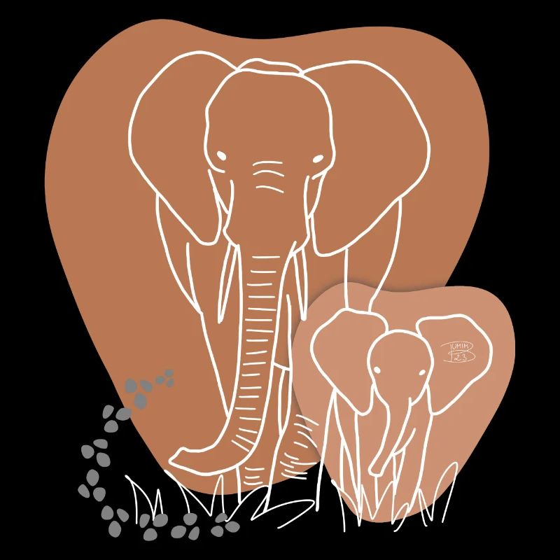 « Elephant », Boho Line Art Design, série « Big 5 »