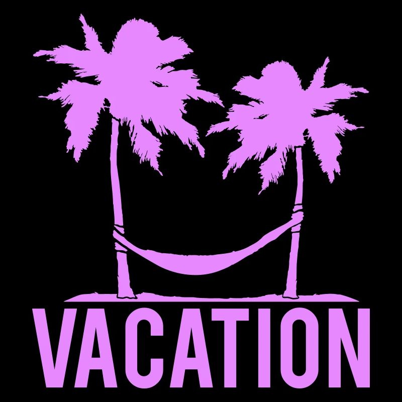 Vacation Text Hammock Sleeping Under 2 Palm Trees