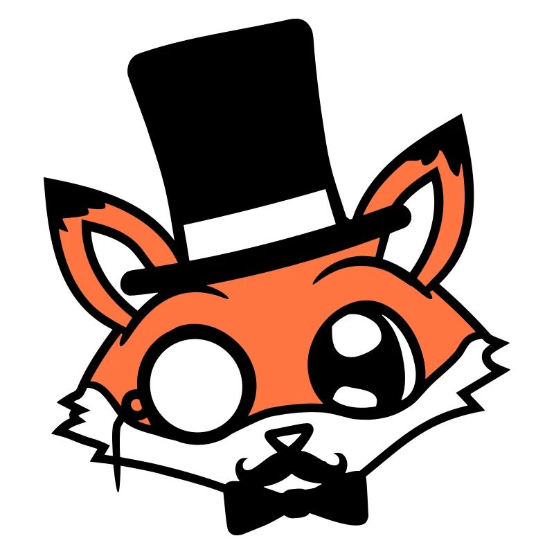 Fox Red Fox Sir Mr. Top Hat Monocle Glasses