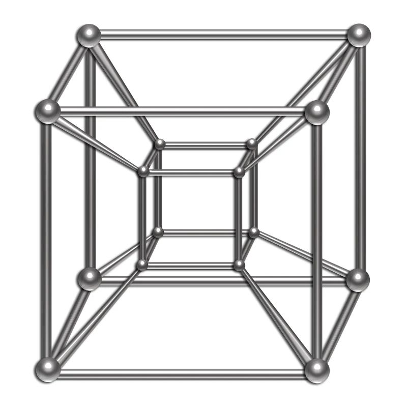 TESSERACT, Hypercube 4D, digital, Symbol -