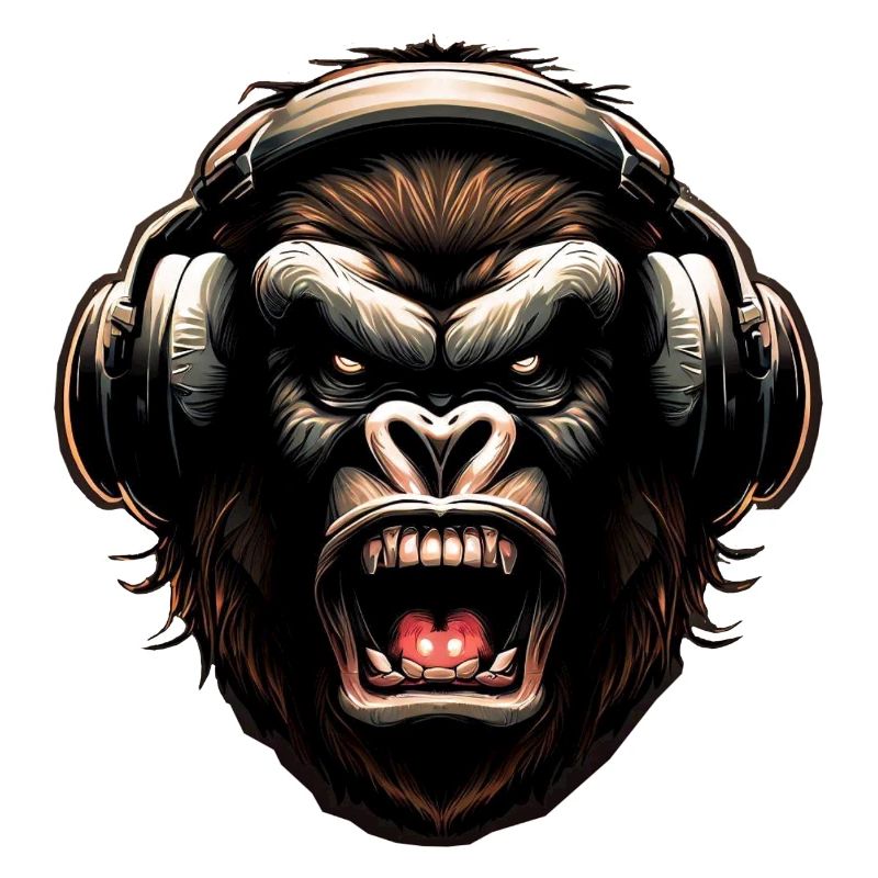 Gorilla Monkey DJ avec écouteurs