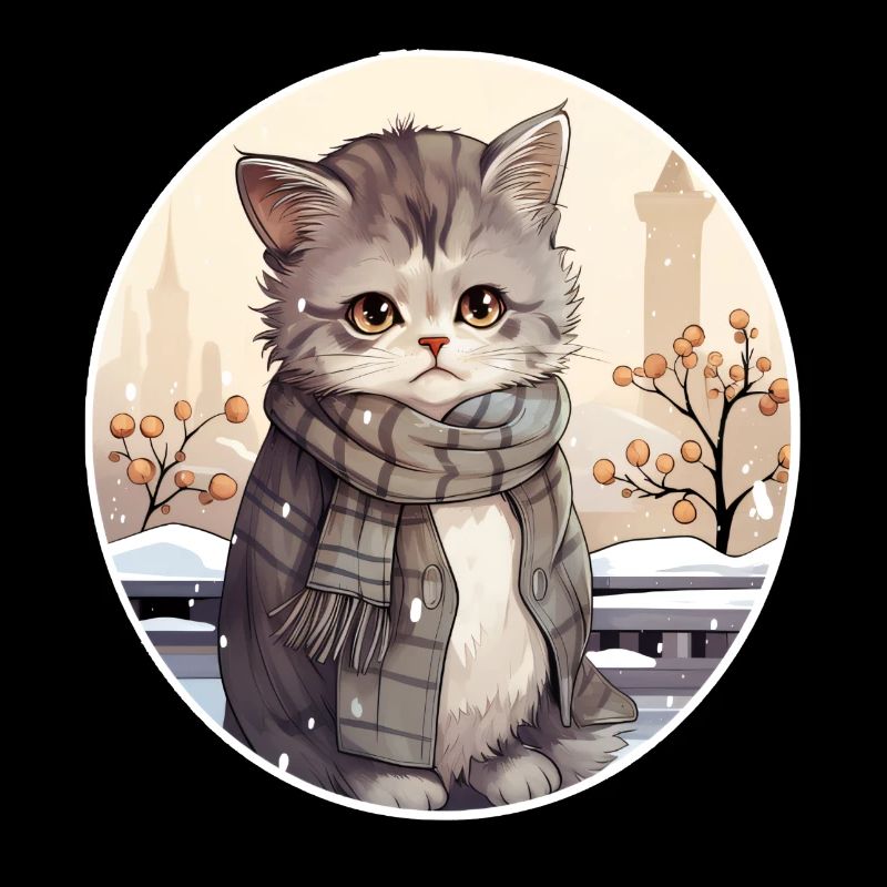 Stadtkatze im Schnee