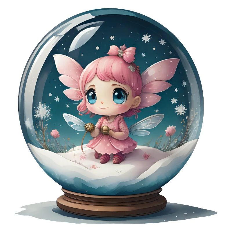 Petit lutin de Noël dans une boule à neige