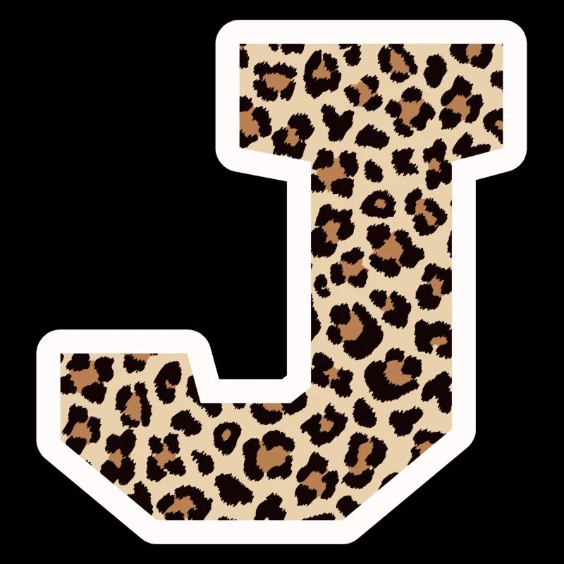 letter J leopard print - birthday gift idea