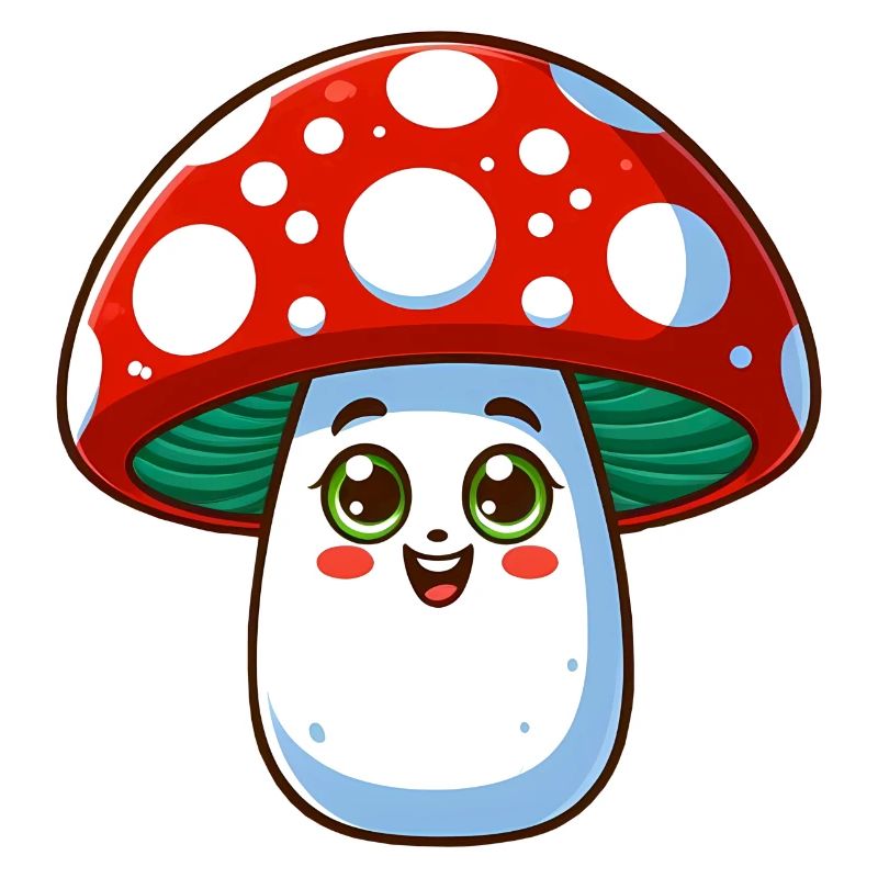 Funny cheerful toadstool