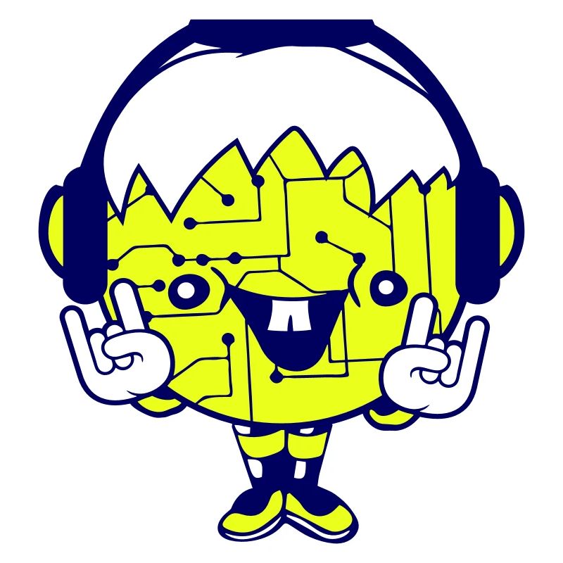 DJ Data Microchip Pattern Computer Nerd Geek Party