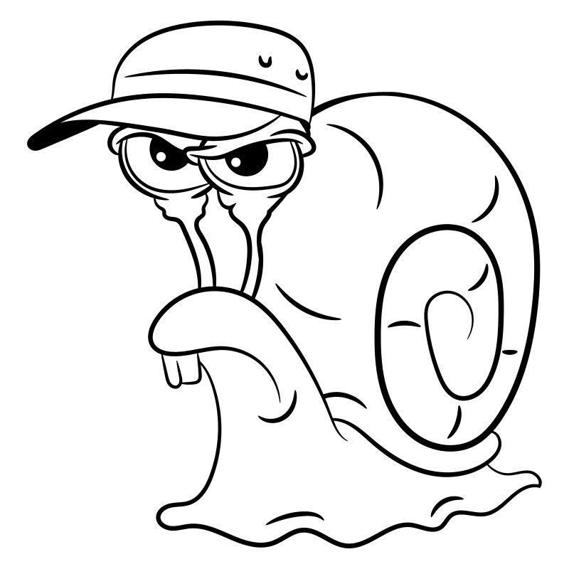 Escargot drôle mal