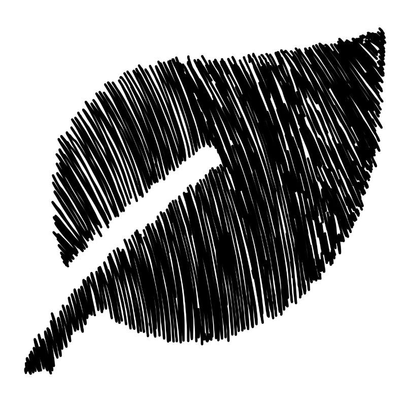 Black Leaf Hatched Hand-Painted Gift Idea