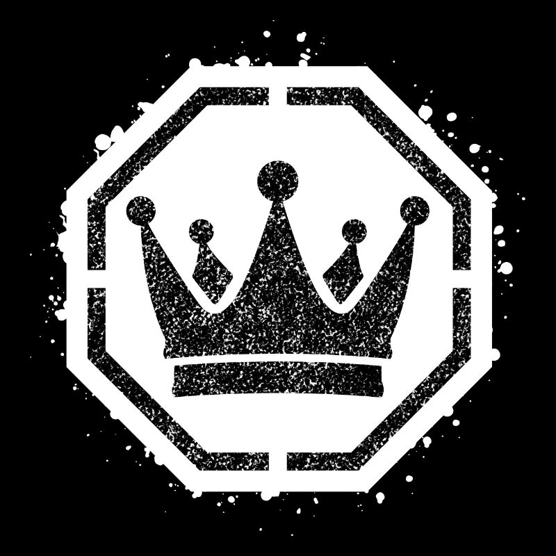 Sponge stencil Crown inside octagon