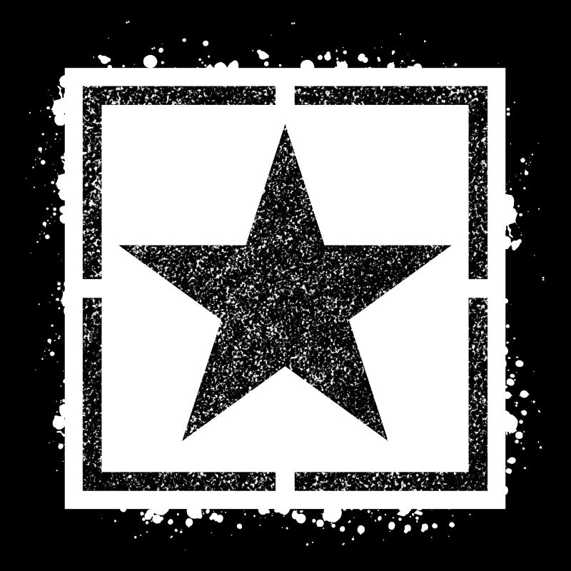 Sponge stencil Star inside square