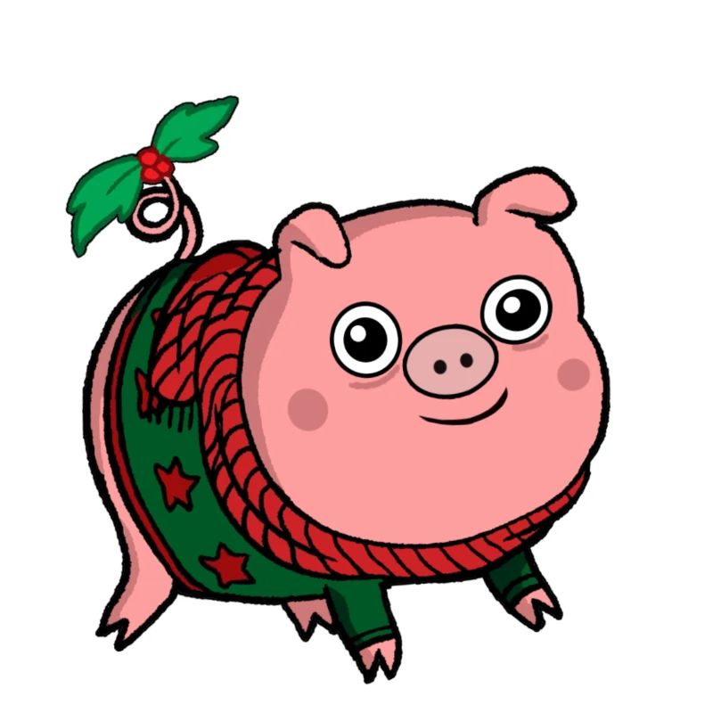 Cochon de Noel cute pull d'hiver