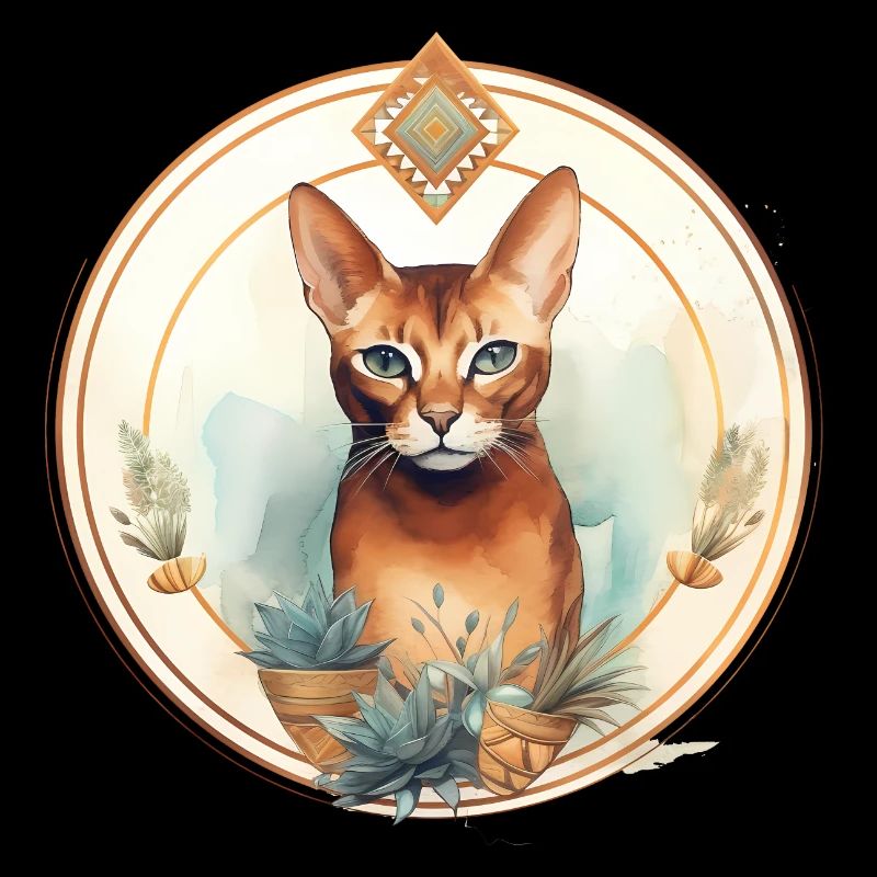 Abessinische Katze Boho Elemente, Katzenliebhaber