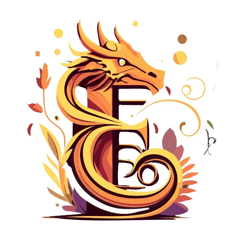 Lettre E avec dragon