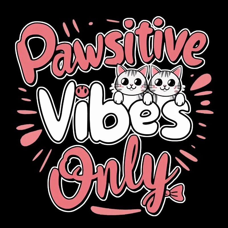 pawsitive vibes only - chat et motivation