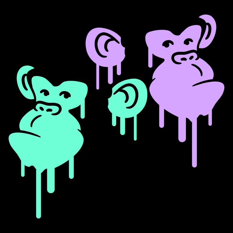 Graffiti Drop Monkey Heads Spray Faces Team