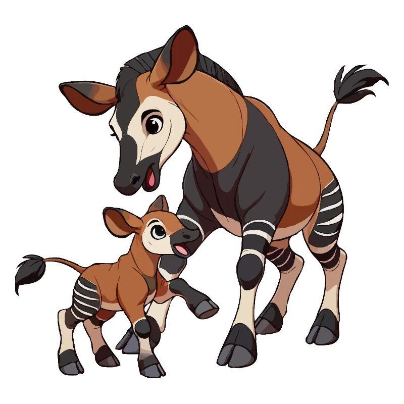 Okapi Mutter und Kind
