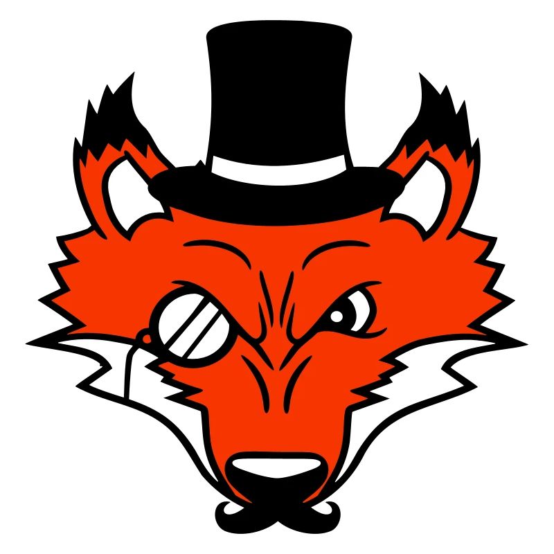 Fox Red Fox Sir Mr. Top Hat Monocle Glasses