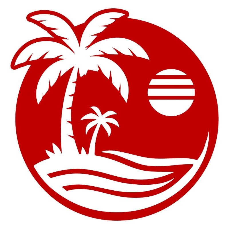 Beach Palm Tree Ocean Icon