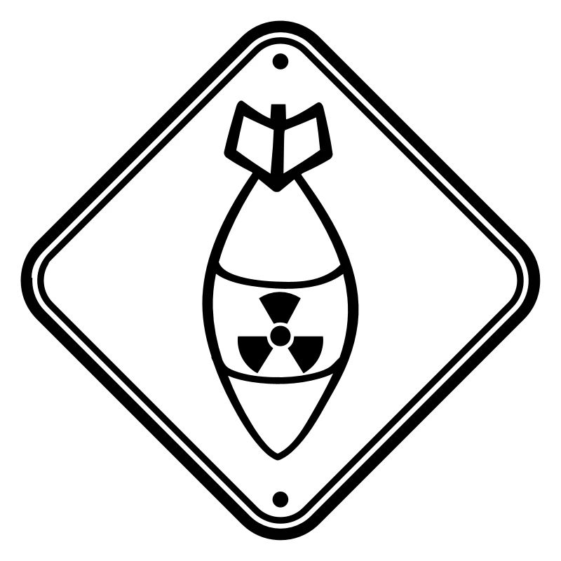 shield danger caution warning caution atomic bomb r