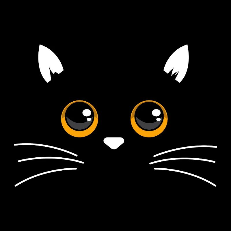 Süßes schwarzes Katzengesicht - Geschenkidee