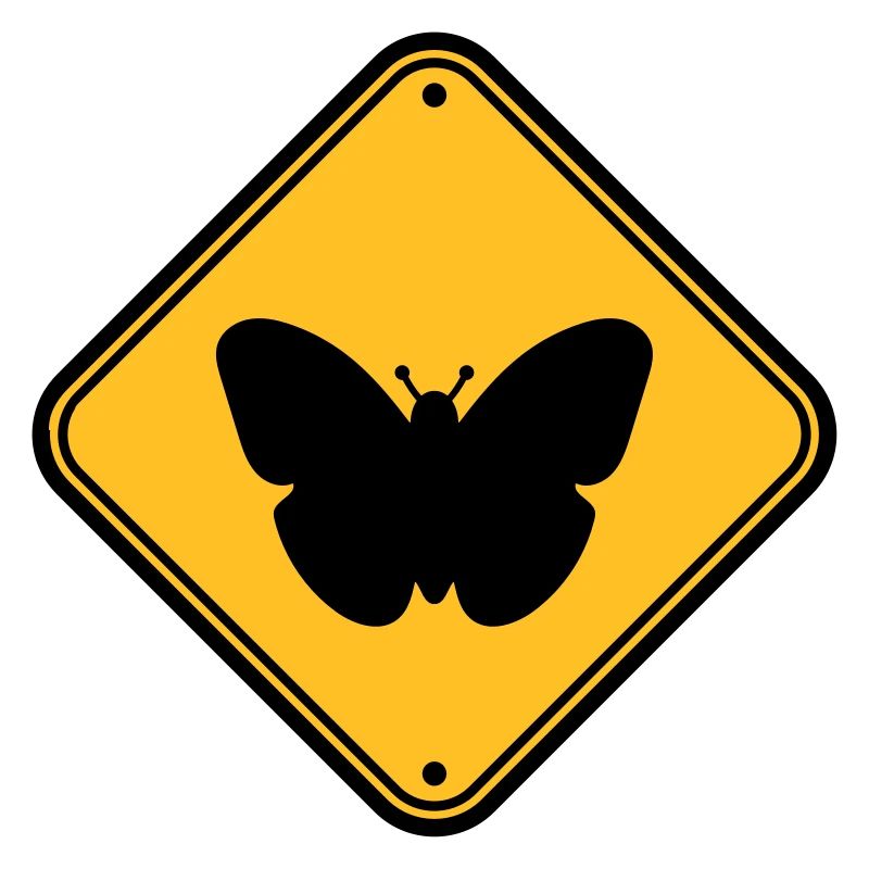 butterfly caution caution note shield zone